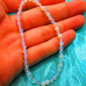 Opalite 4mm Round 7" Stretchy Gemstone Bracelet